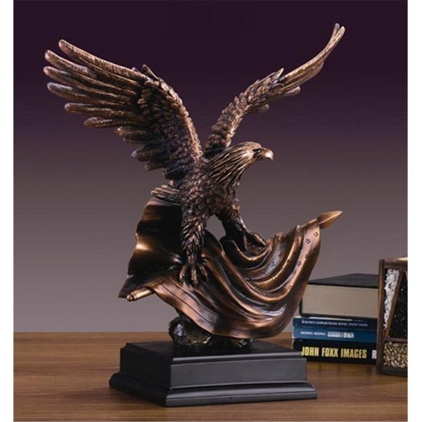 Marian Imports F51127 Eagle With Flag Bronze Plated Resin Sculpture, Marian Imports, Mfr#: 51127